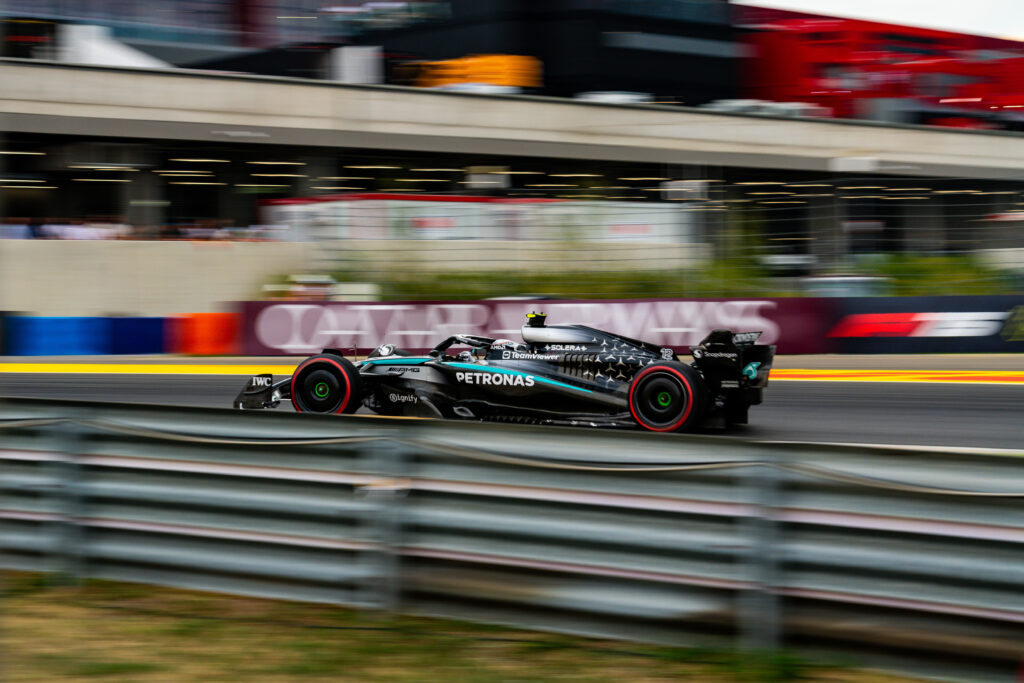 Mercedes rookie Andrea Kimi Antonelli on track during qualifying for the 2025 F1 Hungarian Grand Prix