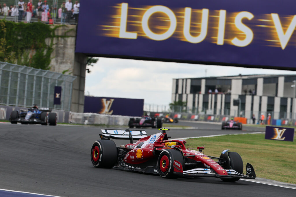 Ferrari driver Lewis Hamilton on track during the 2025 F1 Hungarian Grand Prix