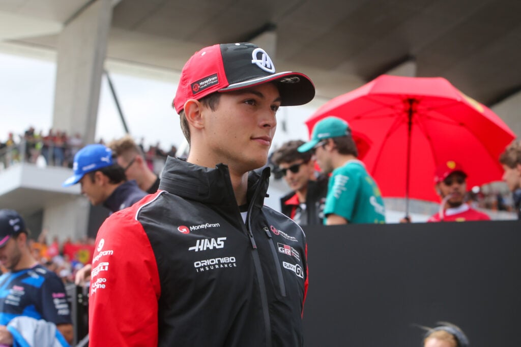 Oliver Bearman of Ferrari during the F1 drivers' parade