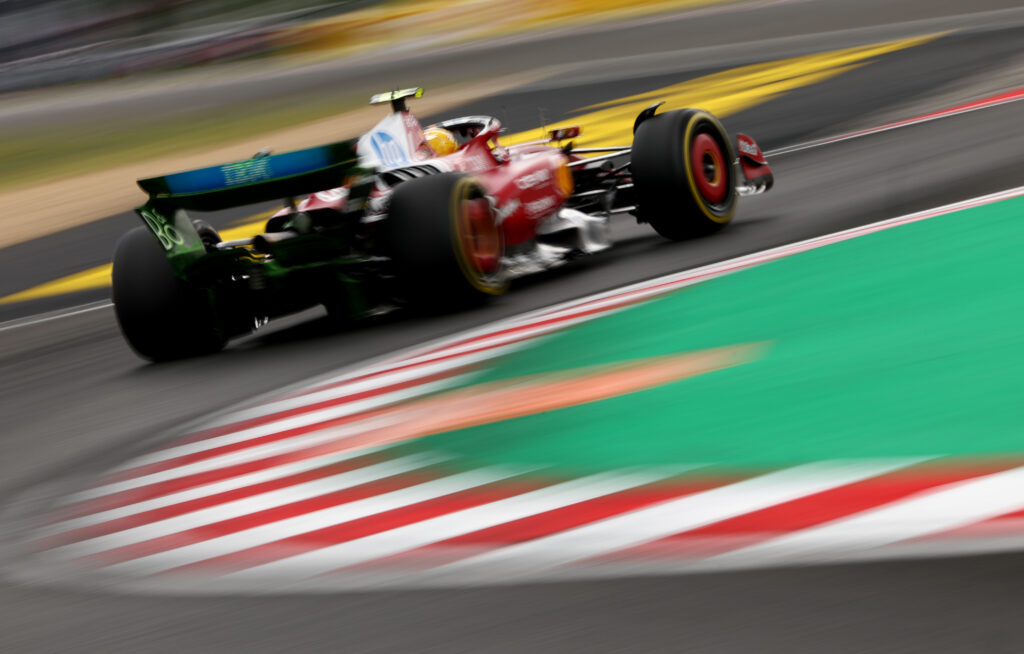 Ferrari driver Lewis Hamilton on track during practice for the 2025 F1 Hungarian Grand Prix