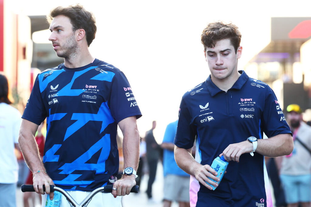 Alpine drivers Pierre Gasly and Franco Colapinto in the 2025 F1 Hungarian Grand Prix paddock