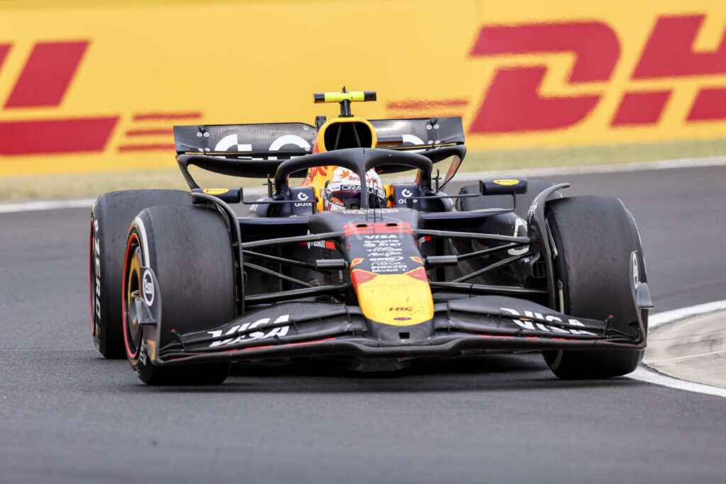 Red Bull driver Yuki Tsunoda racing at the Hungarian Grand Prix