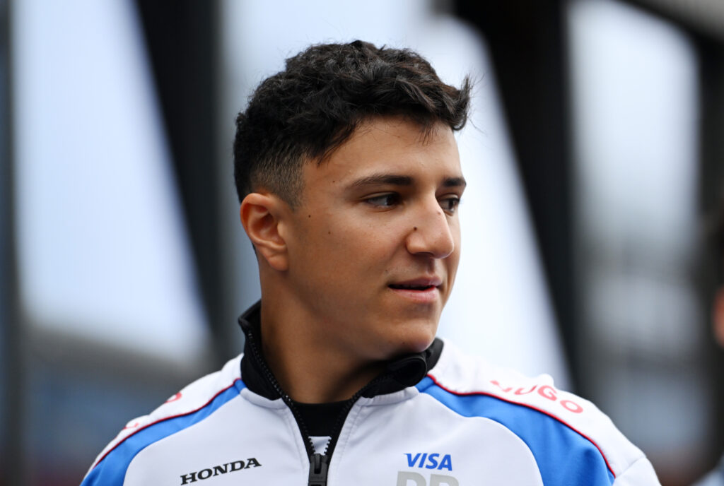 Racing Bulls driver Isack Hadjar in the 2025 F1 Hungarian Grand Prix paddock