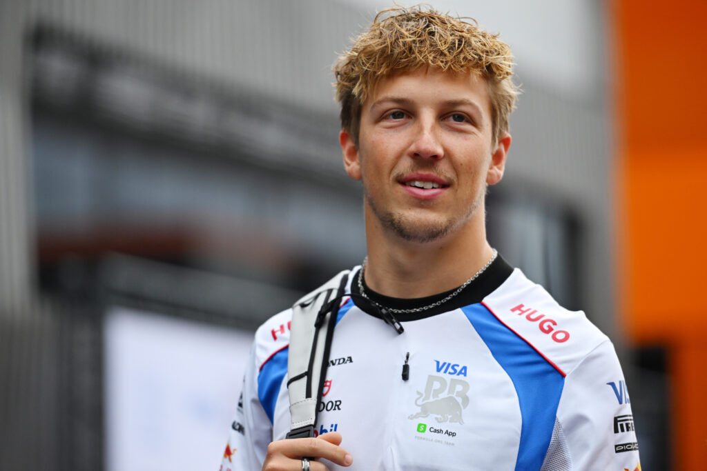 Racing Bulls driver Liam Lawson in the 2025 F1 Hungarian Grand Prix paddock