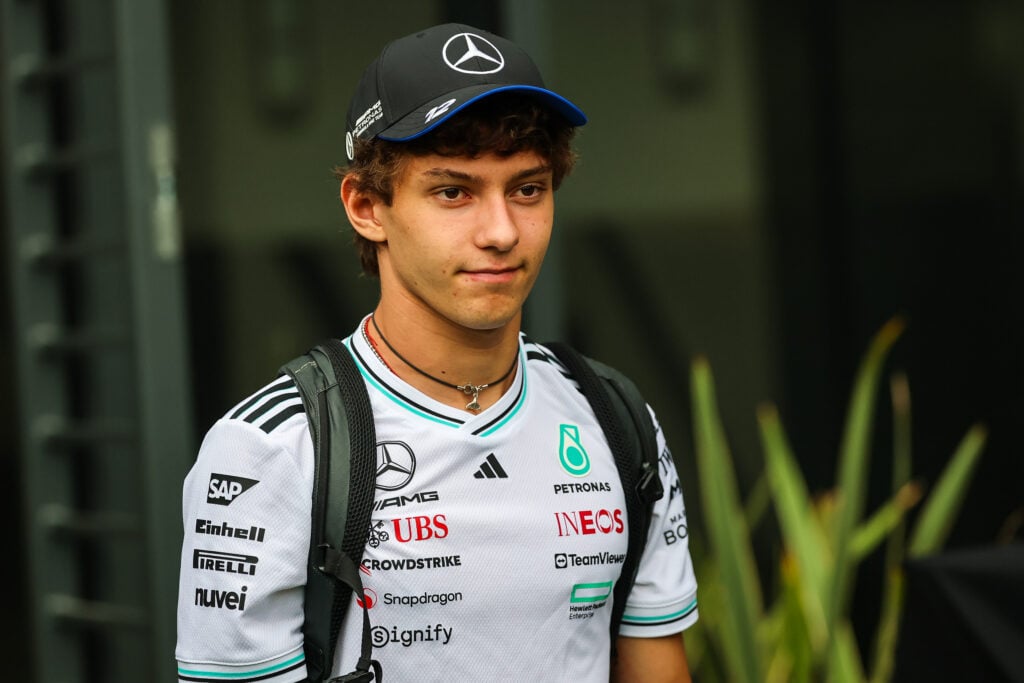 Mercedes driver Andrea Kimi Antonelli at the 2025 Hungarian Grand Prix