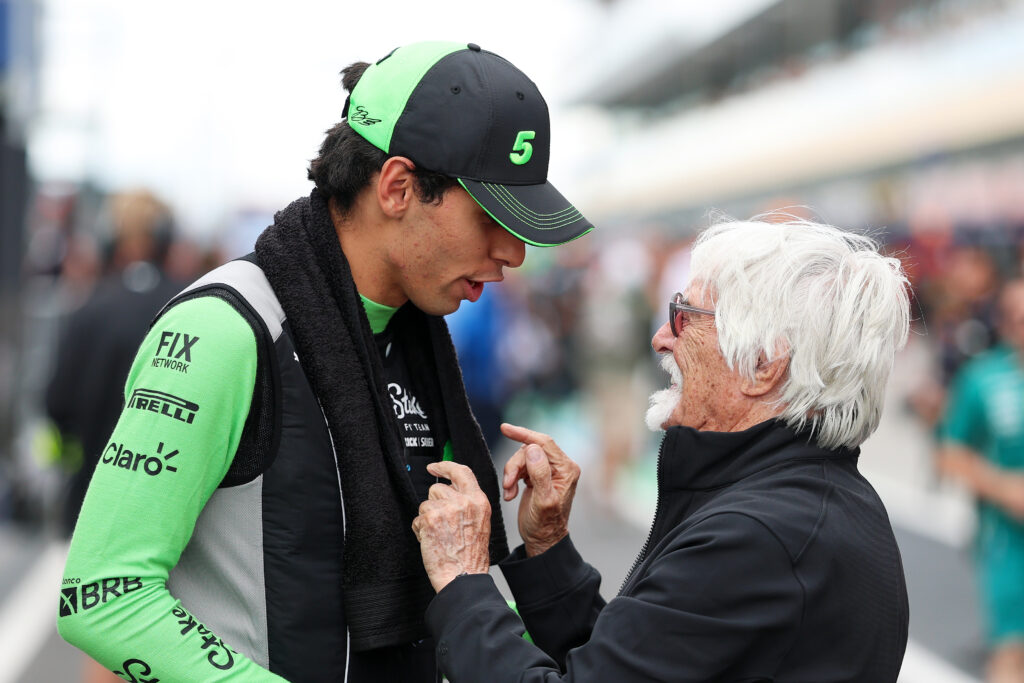 Sauber driver Gabriel Bortoleto and Bernie Ecclestone at the Hungarian Grand Prix