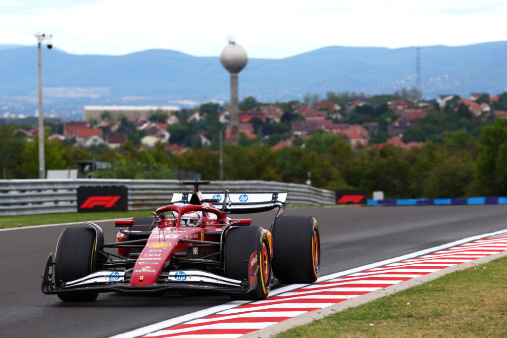 Ferrari driver Charles Leclerc on track during the 2025 F1 Hungarian Grand Prix