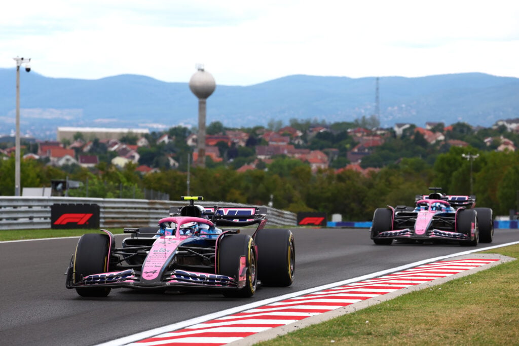 Alpine's Franco Colapinto leads Pierre Gasly in the 2025 F1 Hungarian Grand Prix