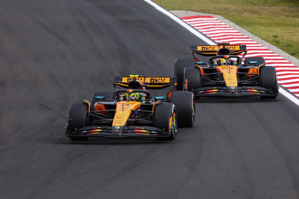 McLaren driver Lando Norris and Oscar Piastri at the Hungarian Grand Prix