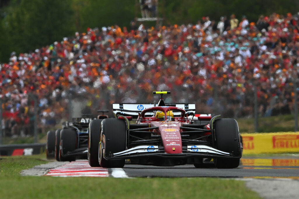 Lewis Hamilton driving the SF-25 during the 2025 Hungarian Grand Prix