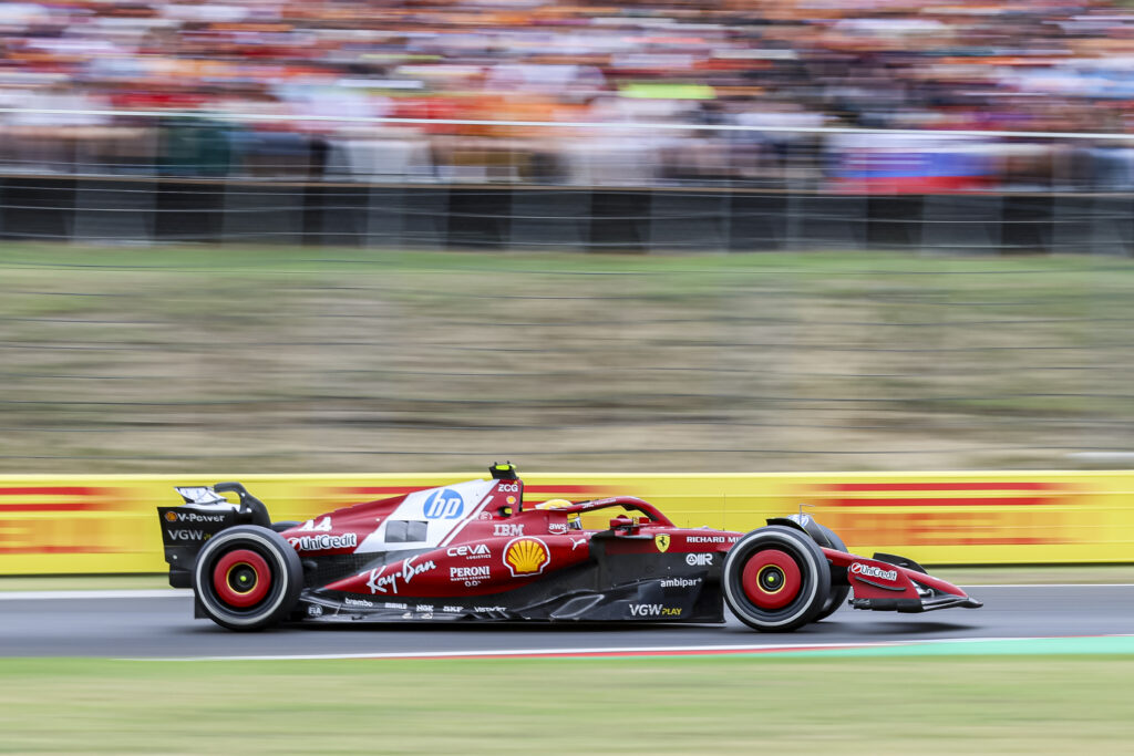 Ferrari driver Lewis Hamilton on track during the 2025 Formula 1 Hungarian Grand Prix