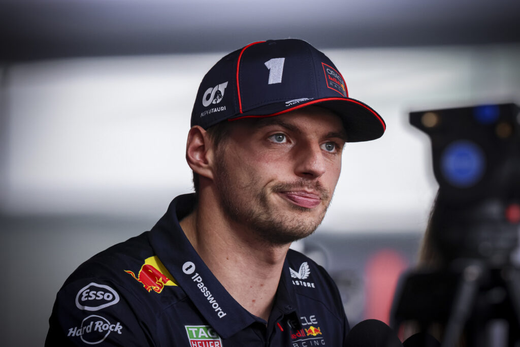 Max Verstappen of Red Bull speaks in an interview