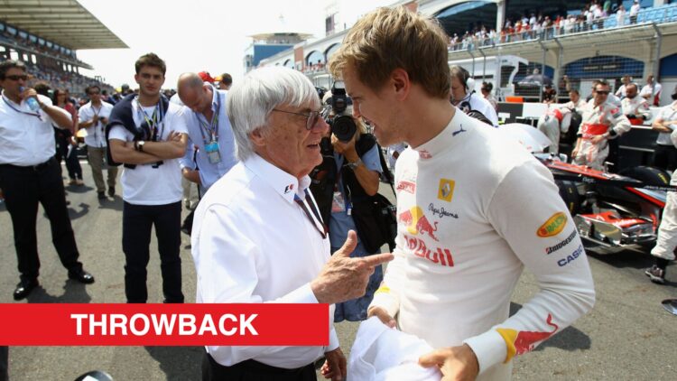 Bernie Ecclestone speaking to Sebastian Vettel at the Turkish Grand Prix