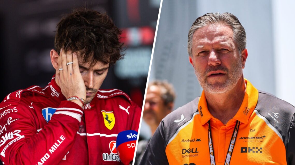 Ferrari driver Charles Leclerc speaks to Sky Sports at the 2025 F1 Hungarian Grand Prix and McLaren CEO Zak Brown in the Saudi Arabia paddock