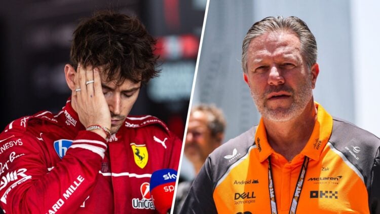 Ferrari driver Charles Leclerc speaks to Sky Sports at the 2025 F1 Hungarian Grand Prix and McLaren CEO Zak Brown in the Saudi Arabia paddock