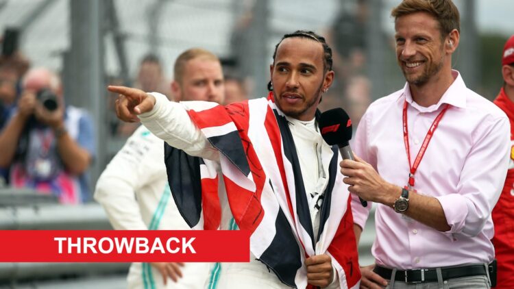 Lewis Hamilton of Mercedes at the 2019 British Grand Prix and Jenson Button