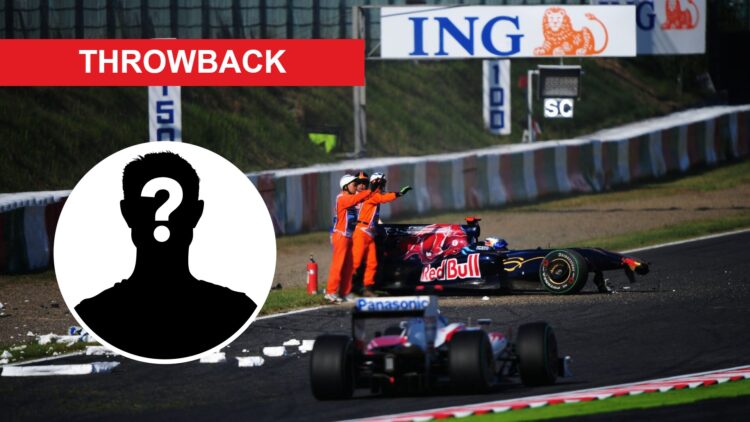 Jaime Alguersuari of Toro Rosso after crashing at the 2009 Japanese Grand Prix