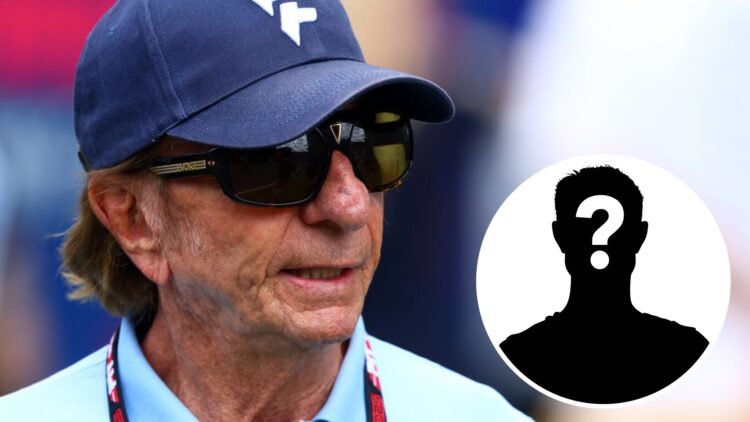 Emerson Fittipaldi in the 2025 F1 Austrian Grand Prix paddock with a mystery person inset