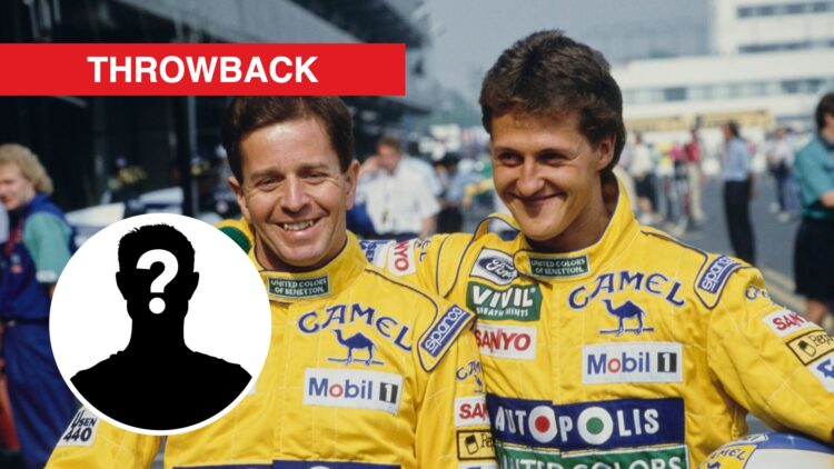 Benetton teammates Martin Brundle and Michael Schumacher at the 1992 Mexican Grand Prix
