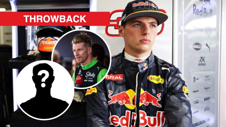 Red Bull Racing driver Max Verstappen at the 2016 Belgian Grand Prix, inset, Sauber driver Nico Hulkenberg