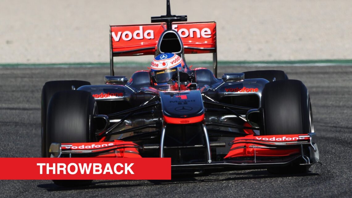 Jenson Button testing the MP4-25 during pre-season testing in 2010