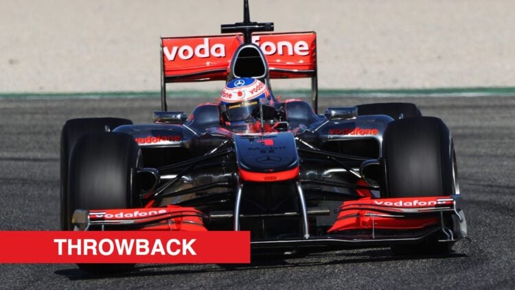 Jenson Button testing the MP4-25 during pre-season testing in 2010