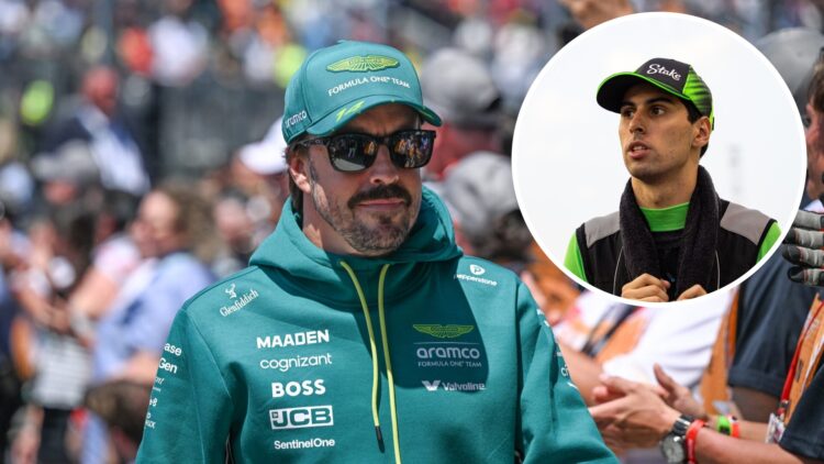 Aston Martin driver Fernando Alonso at the 2025 Canadian Grand Prix, inset Gabriel Bortoleto