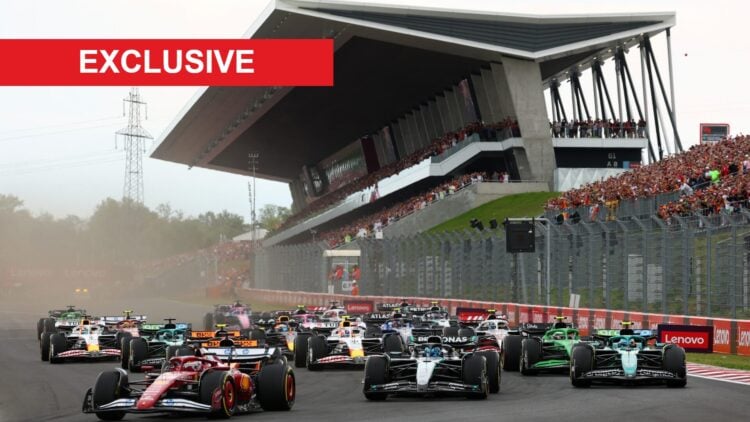 Charles Leclerc leads the F1 grid at the start of the 2025 Hungarian Grand Prix