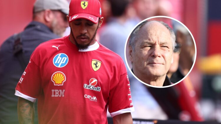 Ferrari driver Lewis Hamilton at the Hungarian Grand Prix, inset, Gerhard Berger