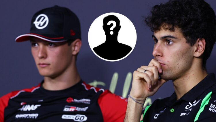 Oliver Bearman and Gabriel Bortoleto taking questions in a press conference ahead of the 2025 Saudi Arabian Grand Prix