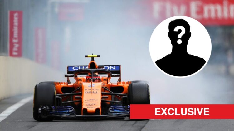 Stoffel Vandoorne locking up into a corner whilst driving a McLaren in 2018