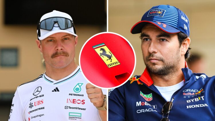 Valtteri Bottas of Mercedes and Sergio Perez of Red Bull in Formula 1