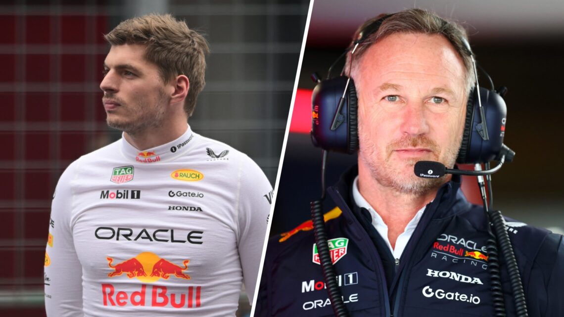 Split image of Red Bull driver Max Verstappen (L) and former Red Bull boss Christian Horner (R)