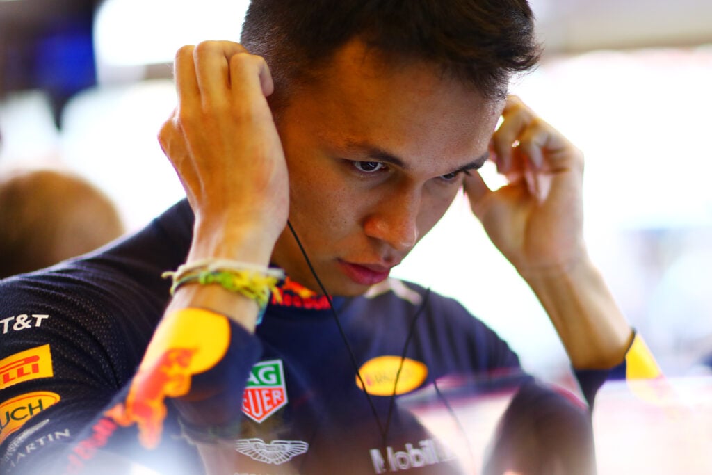 Alex Albon racing for Red Bull at the 2019 Abu Dhabi Grand Prix