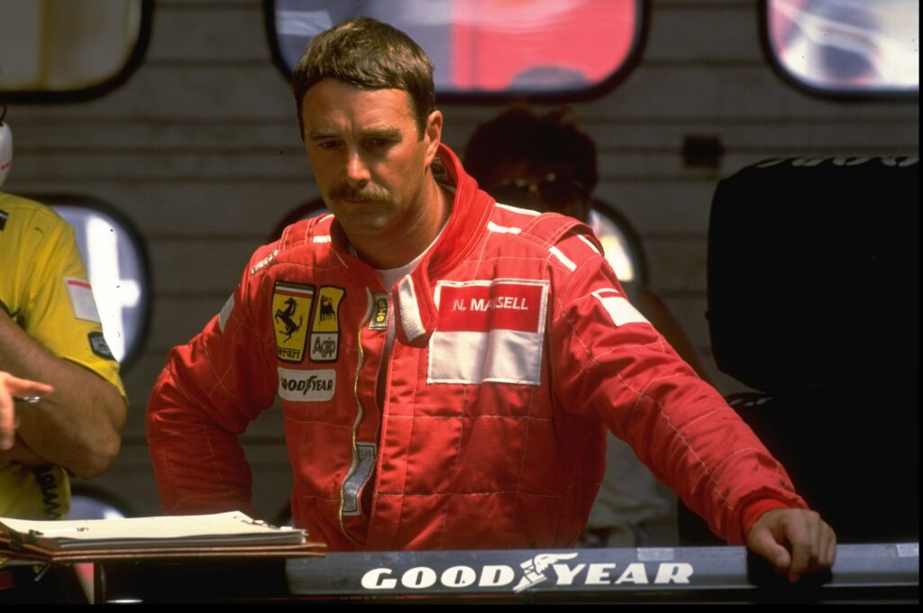 Nigel Mansell driving for Ferrari at the 1990 Formula 1 Italian Grand Prix