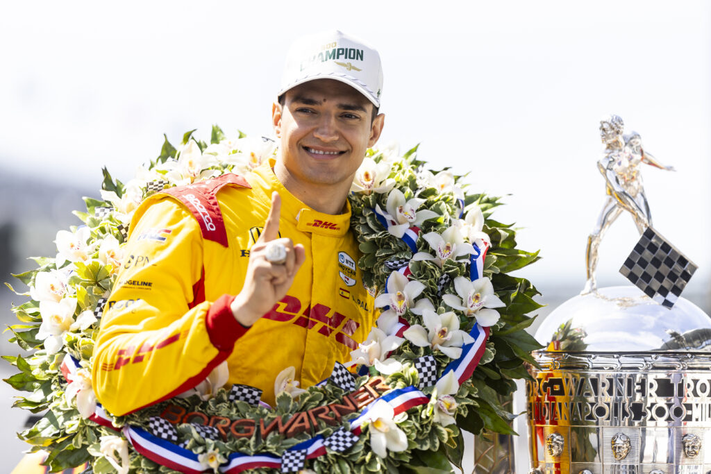 Alex Palou after winning the 2025 Indianapolis 500