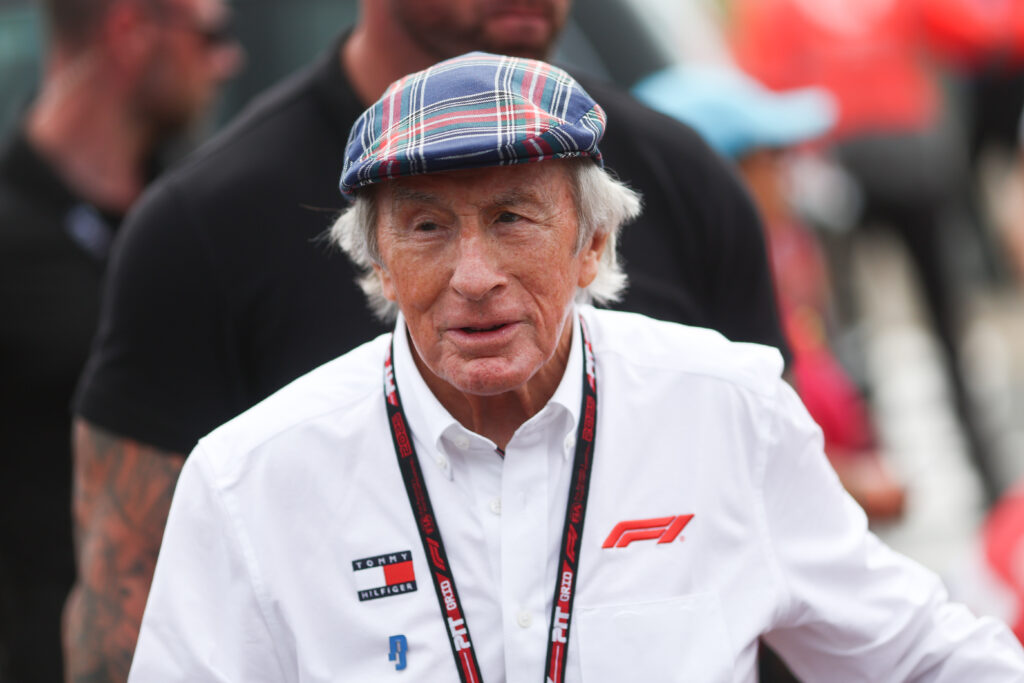 Jackie Stewart in the paddock at the 2025 Formula 1 British Grand Prix