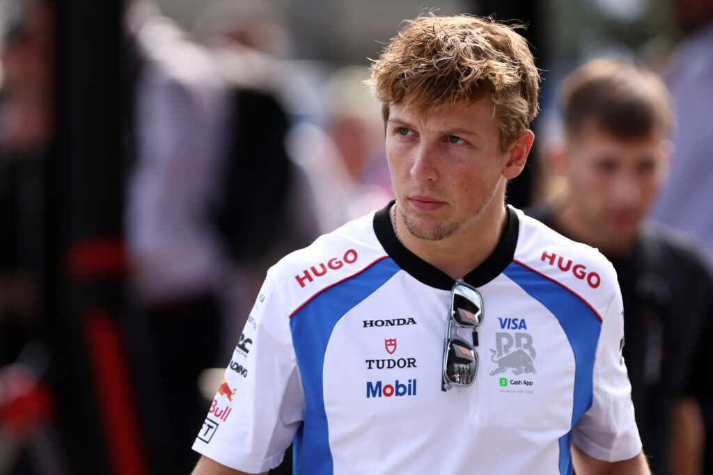 Racing Bulls driver Liam Lawson in the Monza paddock during FP1 for the 2025 Italian Grand Prix