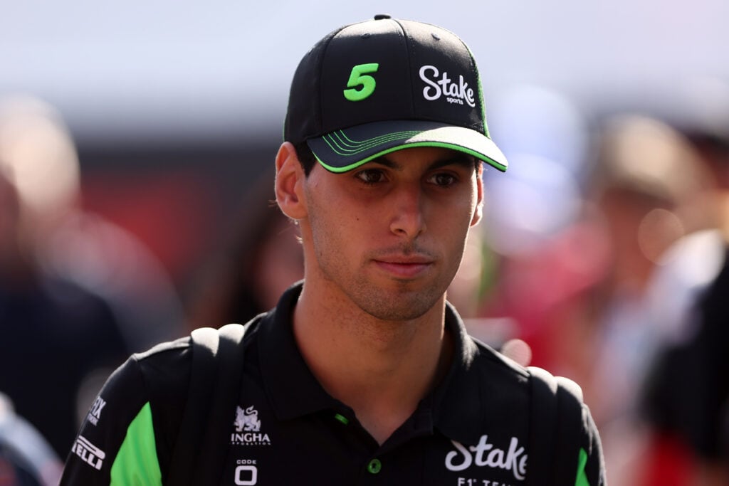 Gabriel Bortoleto of Kick Sauber looks on before the start of the 2025 Formula 1 Italian Grand Prix