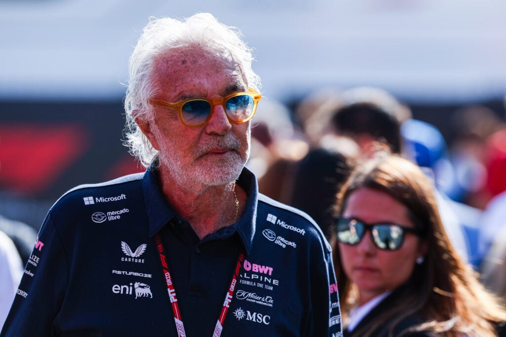 Alpine executive advisor Flavio Briatore in the paddock at the 2025 Formula 1 Italian Grand Prix