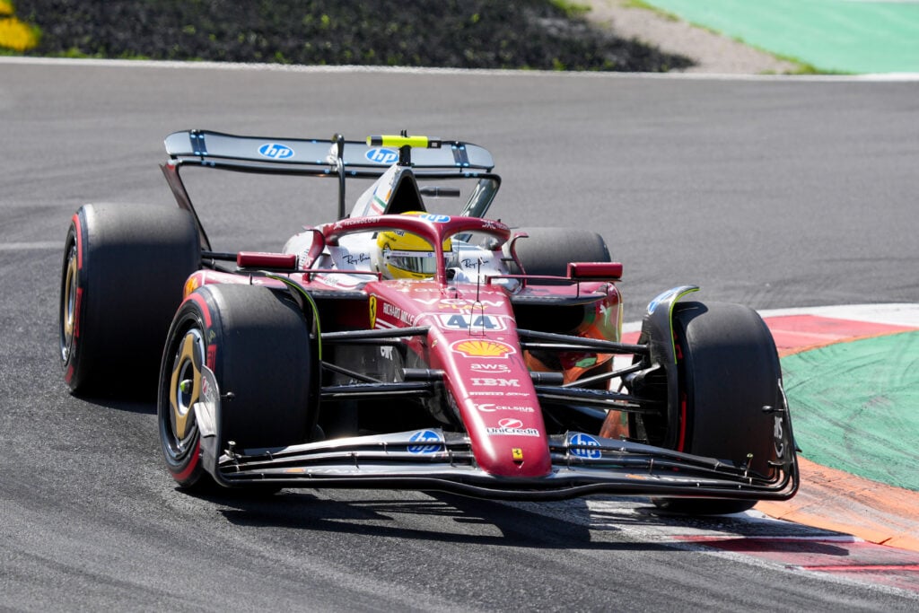 Ferrari driver Lewis Hamilton racing during the 2025 Formula 1 Italian Grand Prix