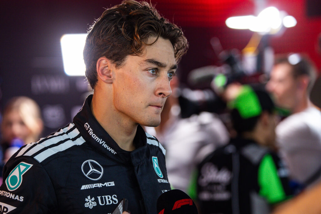 Mercedes driver George Russell at the 2025 Formula 1 Italian Grand Prix