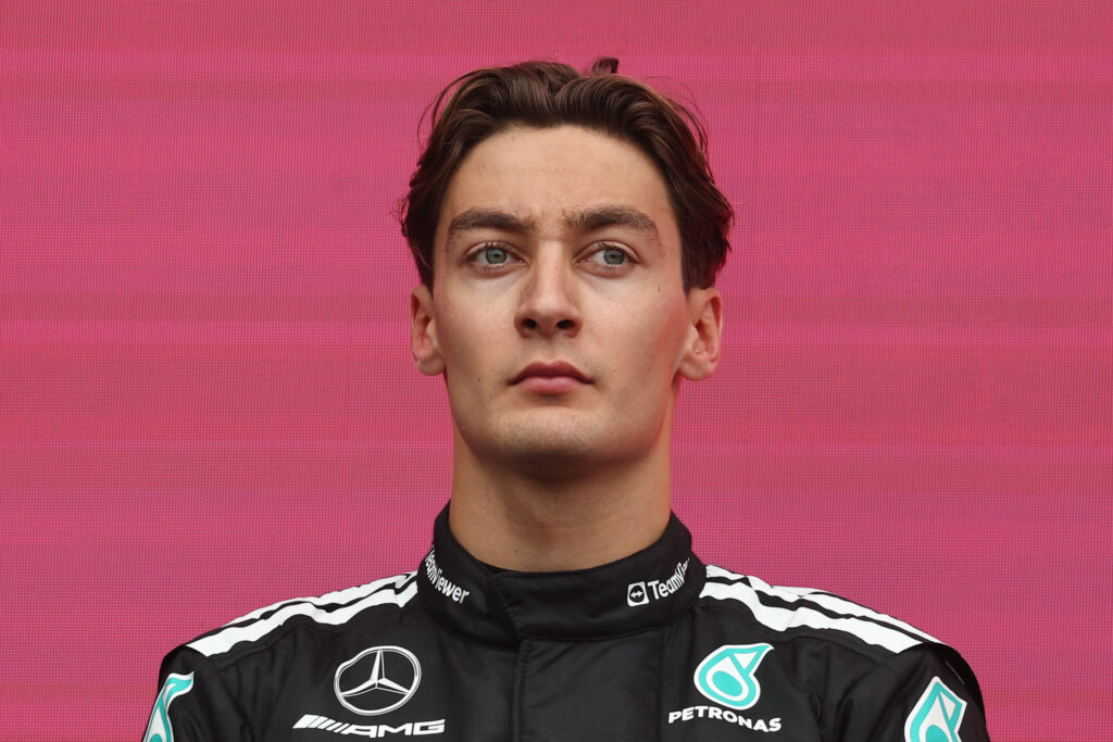 George Russell of Mercedes at the 2025 Azerbaijan Grand Prix