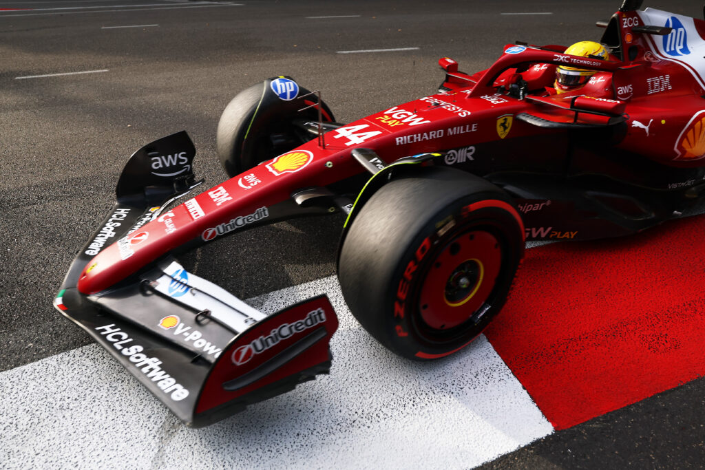 Lewis Hamilton of Ferrari at the 2025 Azerbaijan Grand Prix
