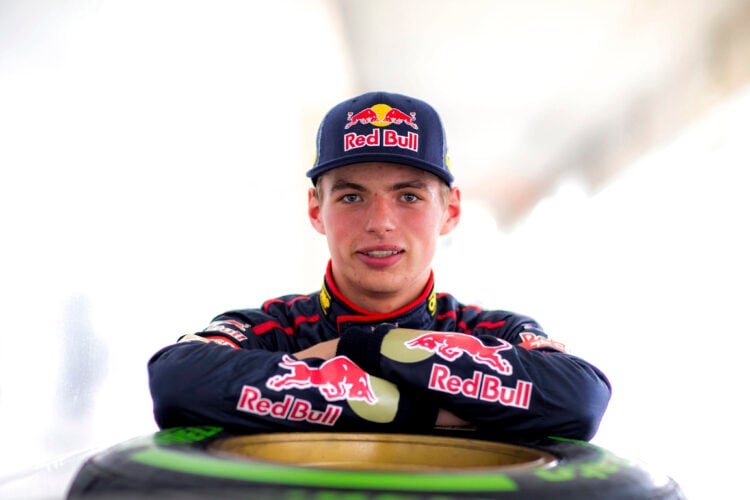 SUZUKA, JAPAN - OCTOBER 02: (EDITORS NOTE: This image was processed using digital filters) Max Verstappen of Toro Rosso and The Netherlands during ...