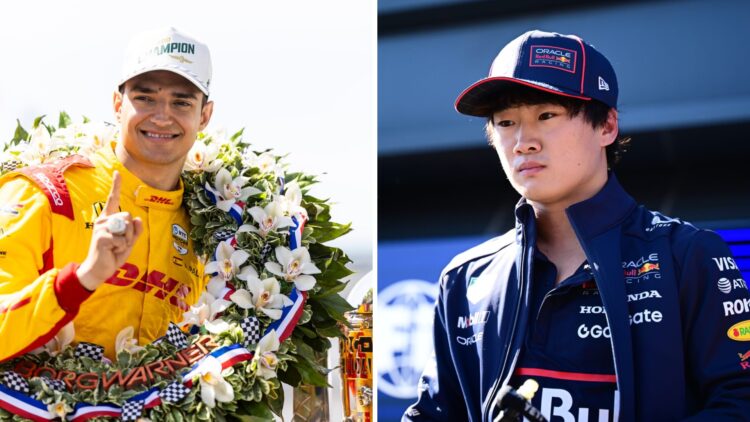 Alex Palou after winning the 2025 Indianapolis 500, Red Bull driver Yuki Tsunoda at the 2025 Formula 1 Dutch Grand Prix