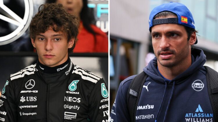 Mercedes driver Andrea Kimi Antonelli at the Dutch Grand Prix, Williams driver Carlos Sainz at the Dutch Grand Prix
