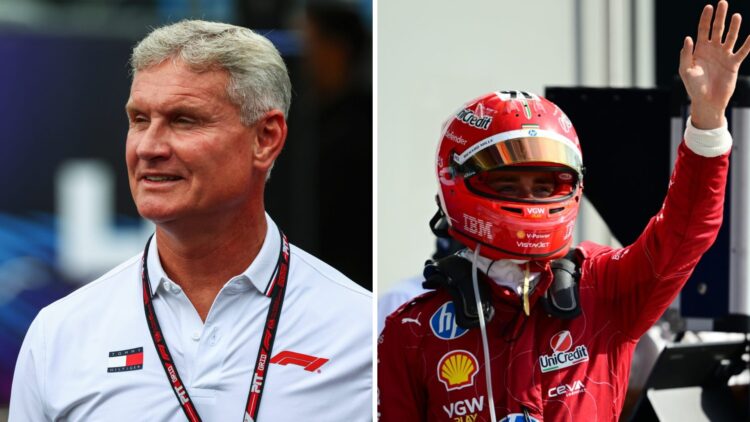 David Coulthard (left) at the Dutch Grand Prix, Ferrari driver Charles Leclerc (right) at the Italian Grand Prix