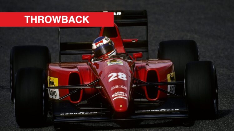 Ferrari driver Ivan Capelli racing at the 1992 Formula 1 Portuguese Grand Prix