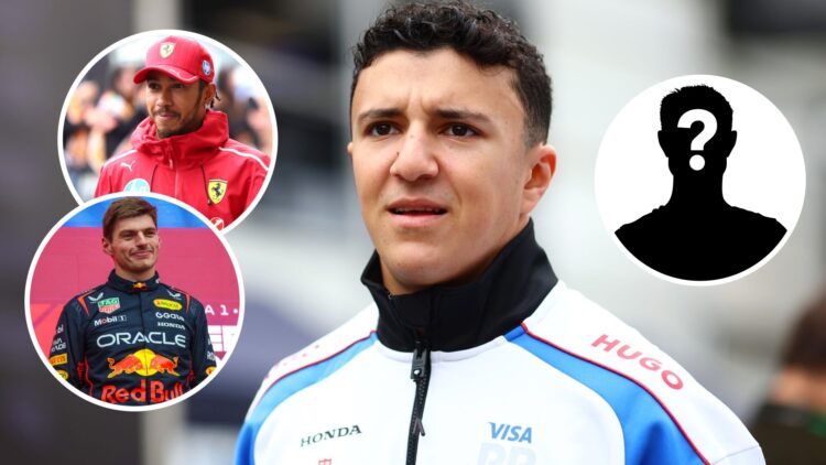 Isack Hadjar of Visa Cash App Racing Bulls, Lewis Hamilton of Ferrari, and Max Verstappen of Red Bull at the 2025 Azerbaijan Grand Prix